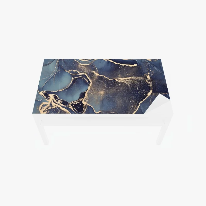 Table & desk veneer dreamy navy and gold fluid art