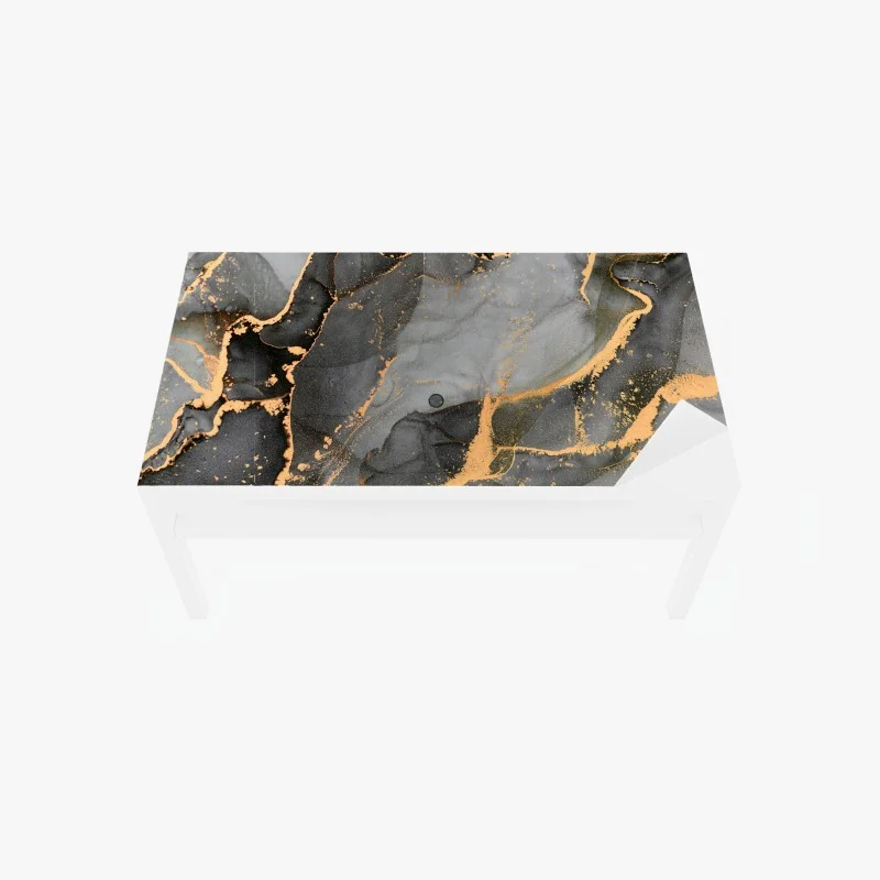 Table & desk veneer smoky gray marble with gold veins