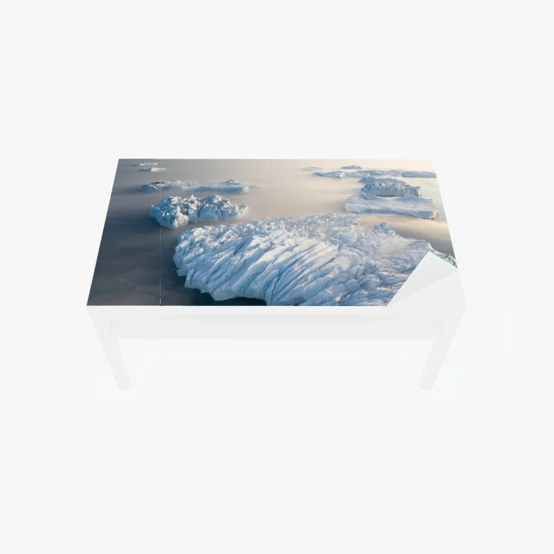 Table & desk veneer misty iceberg seascape