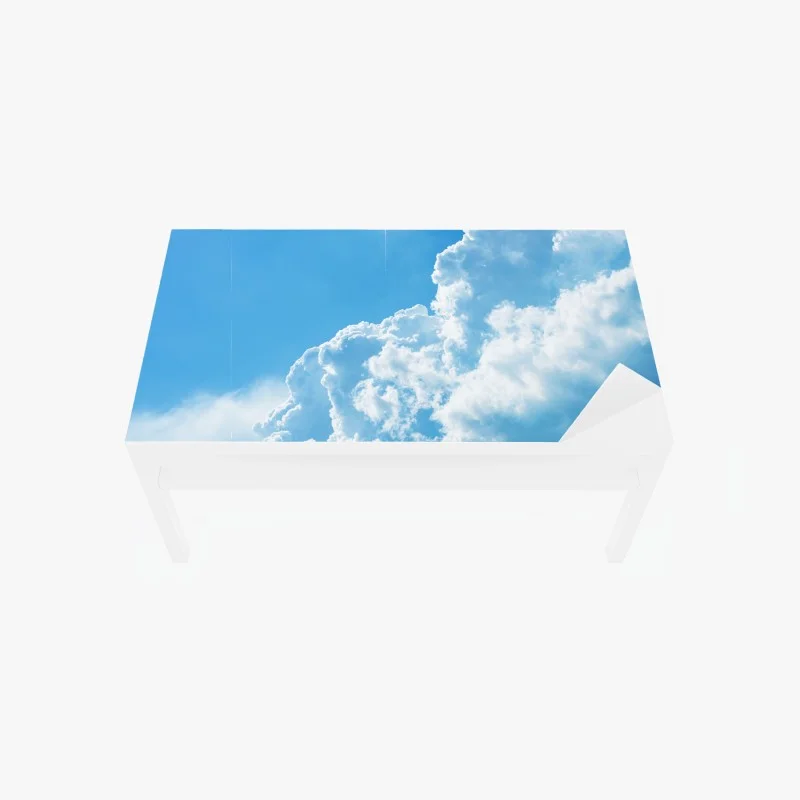 Table & desk veneer soft blue sky with fluffy clouds