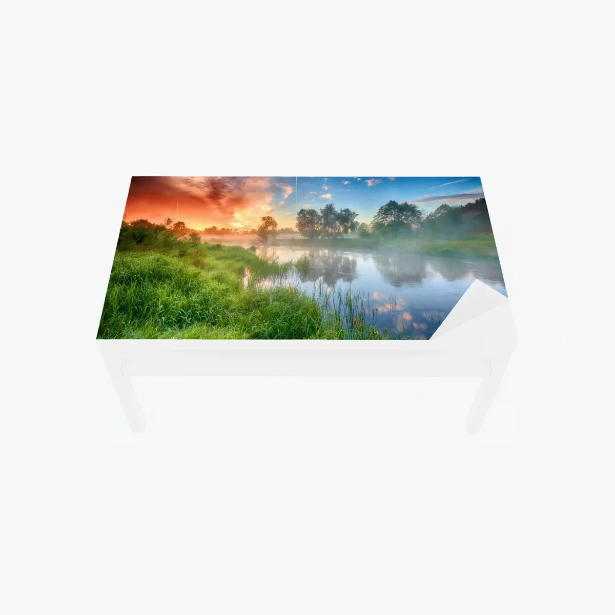 Table & desk veneer sunrise mist over riverbanks ⁕ Wallissimo® Table & desk veneer sunrise mist over riverbanks ⁕ Wallissimo®