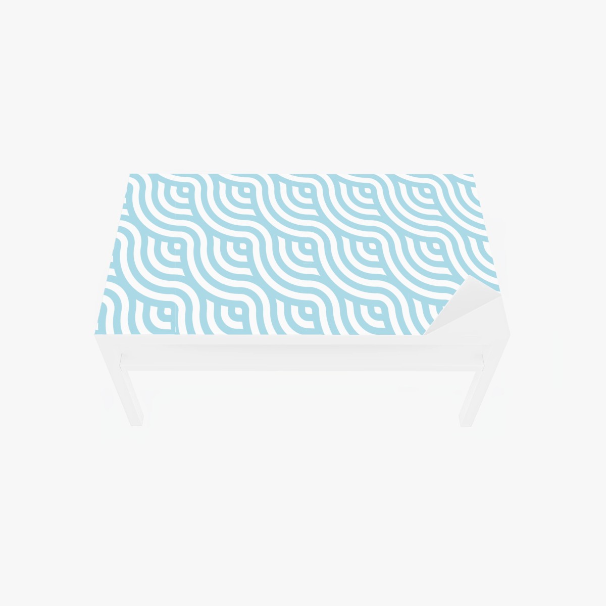 Table & desk veneer soft turquoise geometric wave pattern • Wallissimo®