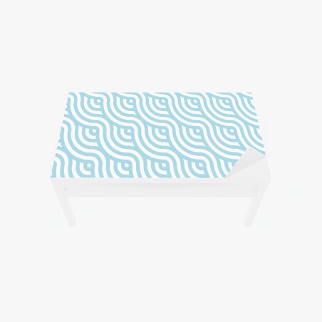 Table & desk veneer soft turquoise geometric wave pattern • Wallissimo®