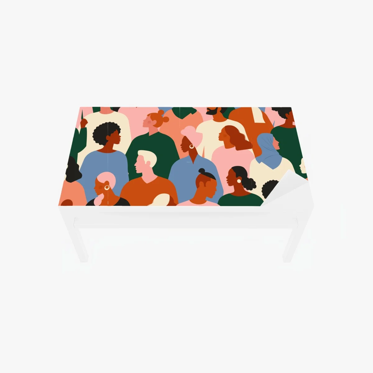 Table & desk veneer diverse community portrait pattern ⁕ Wallissimo® Table & desk veneer diverse community portrait pattern ⁕ Wallissimo®