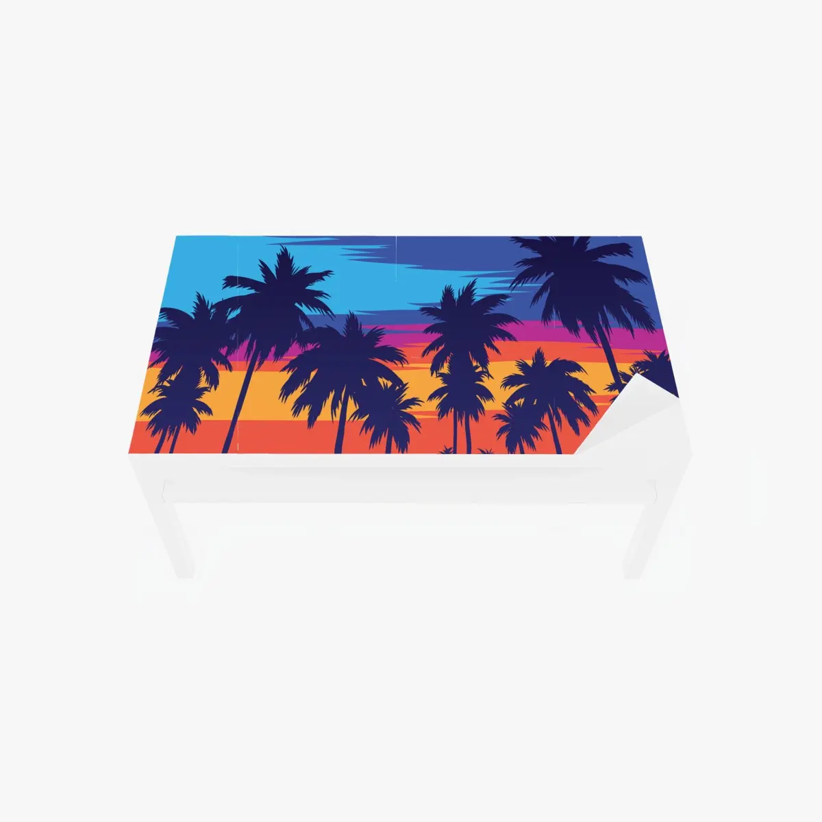 Table & desk veneer vibrant tropical sunset palms • Wallissimo® Table & desk veneer vibrant tropical sunset palms • Wallissimo®