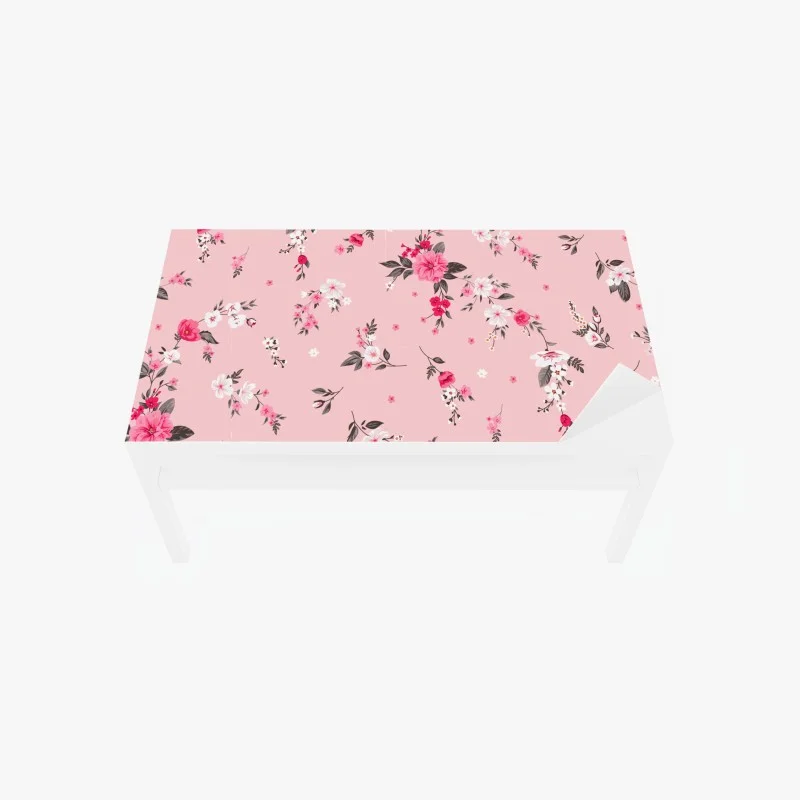 Table & desk veneer delicate pink floral pattern
