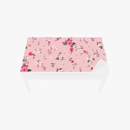 Table & desk veneer delicate pink floral pattern • Wallissimo®