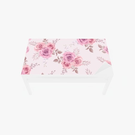 Table & desk veneer delicate pink rose floral pattern • Wallissimo®