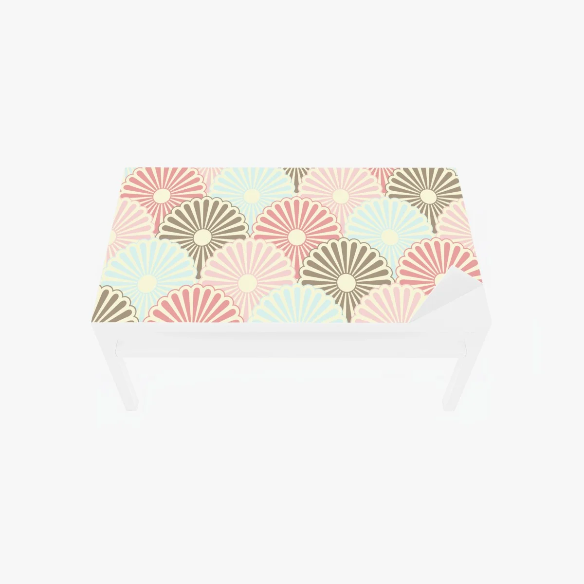 Table & desk veneer pastel scallop fan pattern ⁕ Wallissimo® Table & desk veneer pastel scallop fan pattern ⁕ Wallissimo®