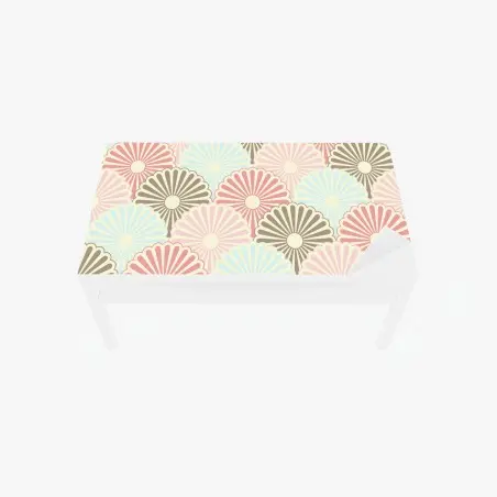 Table & desk veneer pastel scallop fan pattern • Wallissimo®