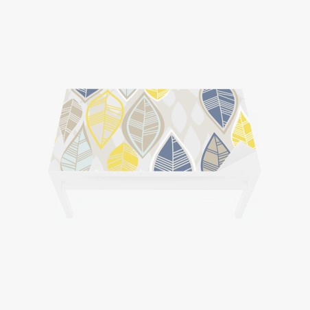 Table & desk veneer scandinavian leaf pattern in soft neutrals • Wallissimo®