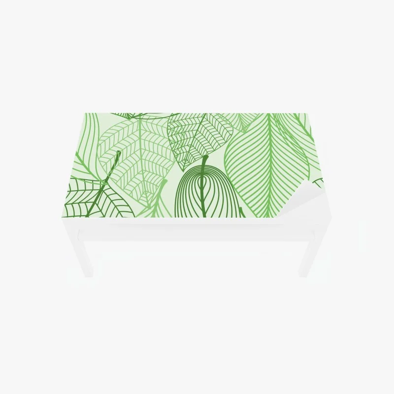 Table & desk veneer green botanical leaf pattern