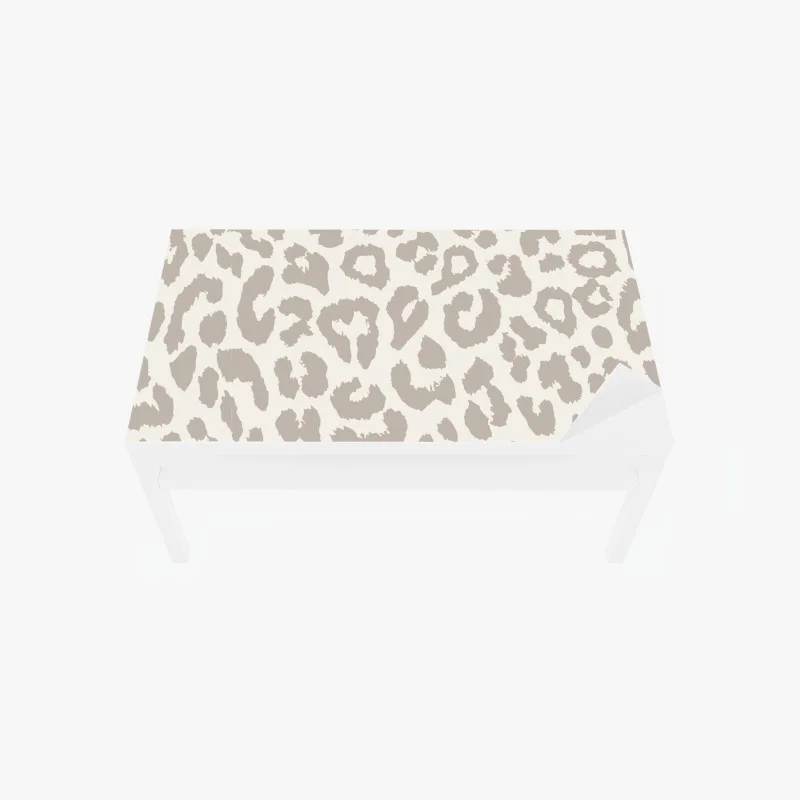 Table & desk veneer neutral beige leopard print pattern