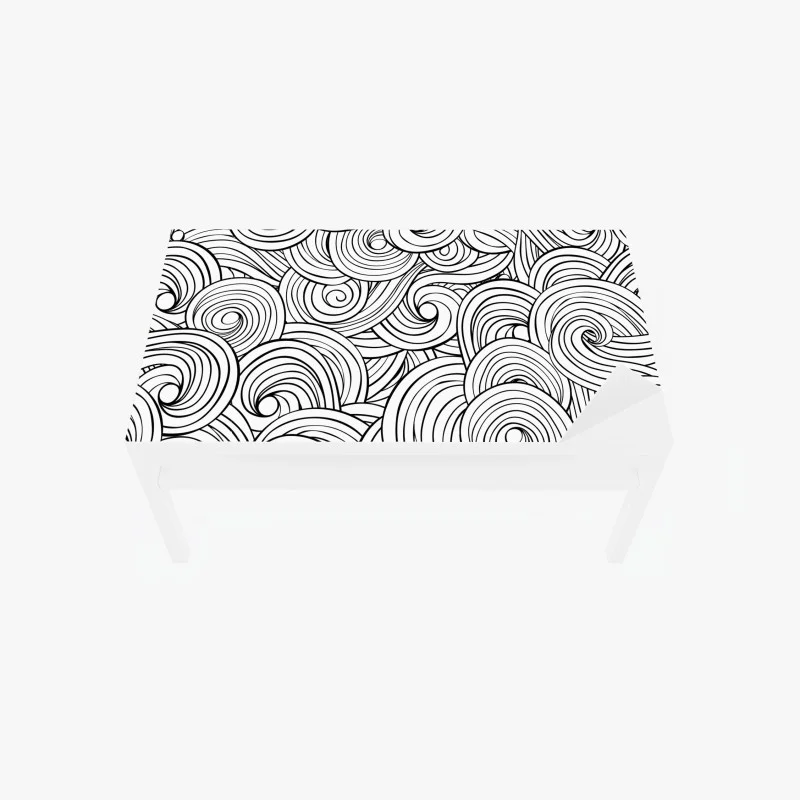 Table & desk veneer black and white swirl pattern