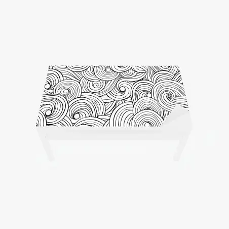 Table & desk veneer black and white swirl pattern • Wallissimo®