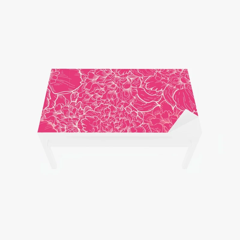 Table & desk veneer vibrant pink peony floral pattern
