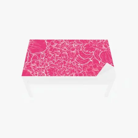 Table & desk veneer vibrant pink peony floral pattern • Wallissimo®