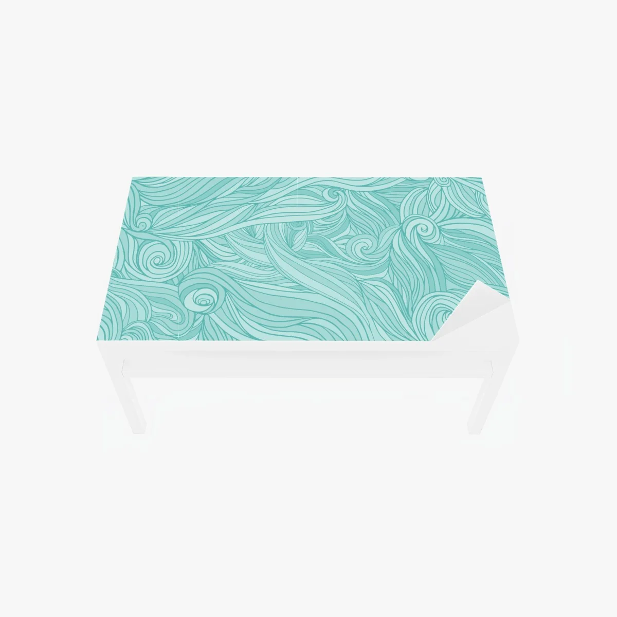 Table & desk veneer turquoise wave pattern wall art • Wallissimo® Table & desk veneer turquoise wave pattern wall art • Wallissimo®