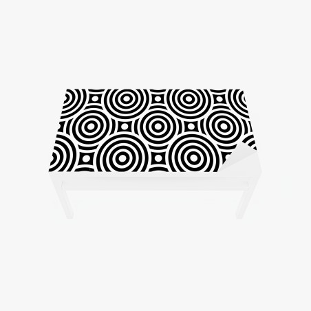 Table & desk veneer black and white concentric circle pattern • Wallissimo®