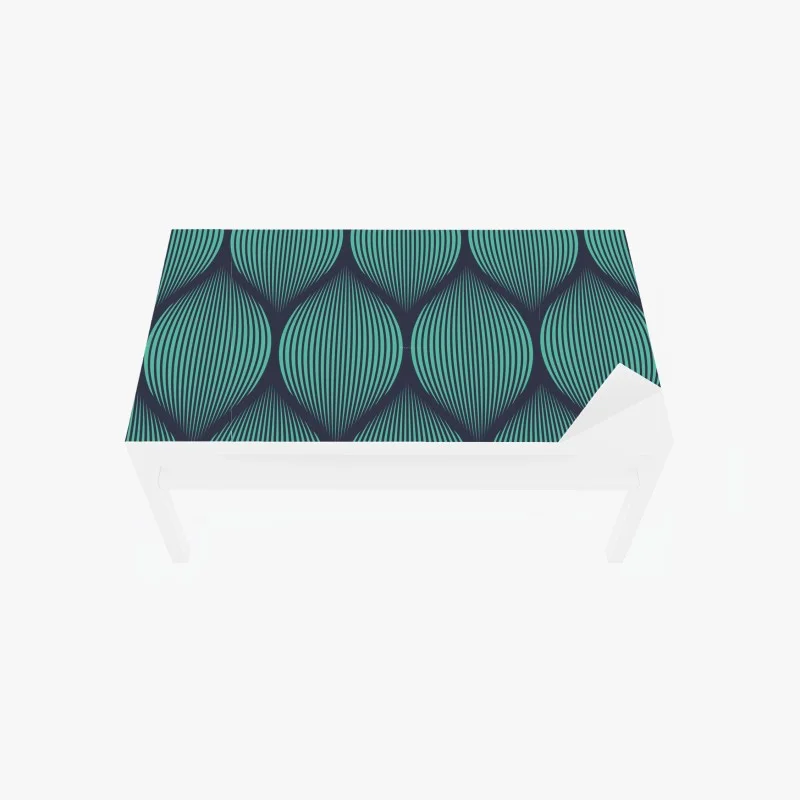 Table & desk veneer turquoise geometric teardrop pattern