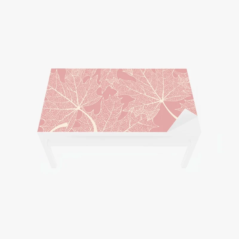 Table & desk veneer delicate pink leaf pattern