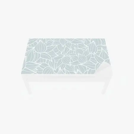 Table & desk veneer soft turquoise leaf pattern • Wallissimo®