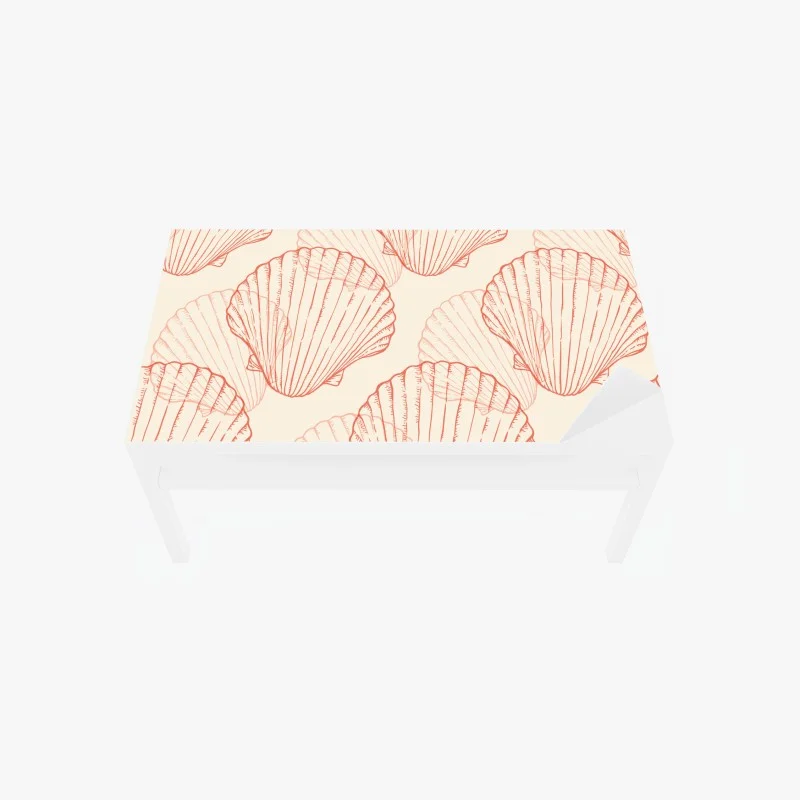 Table & desk veneer coral scallop shell pattern