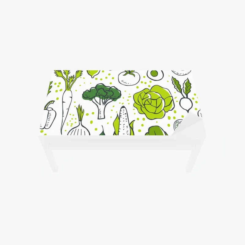 Table & desk veneer green vegetables pattern wall art
