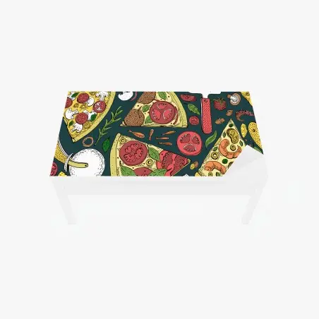 Table & desk veneer colorful pizza slices pattern • Wallissimo®