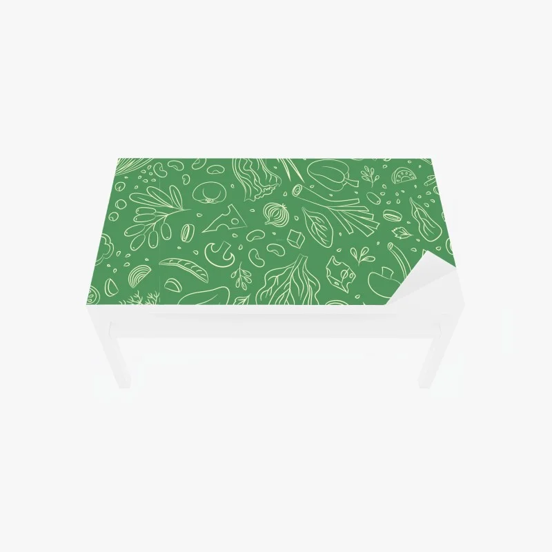 Table & desk veneer green vegetable pattern