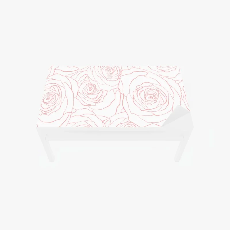 Table & desk veneer delicate pink rose line pattern