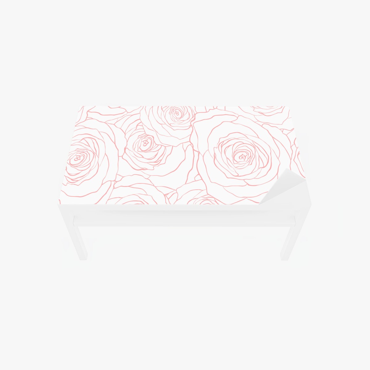 Table & desk veneer delicate pink rose line pattern • Wallissimo® Table & desk veneer delicate pink rose line pattern • Wallissimo®