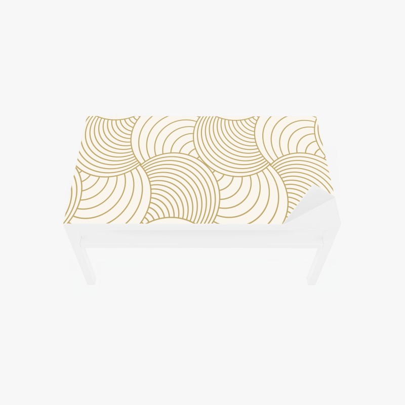 Table & desk veneer gold art deco circle pattern