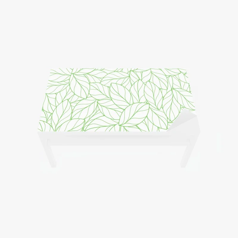 Table & desk veneer green leaf line pattern