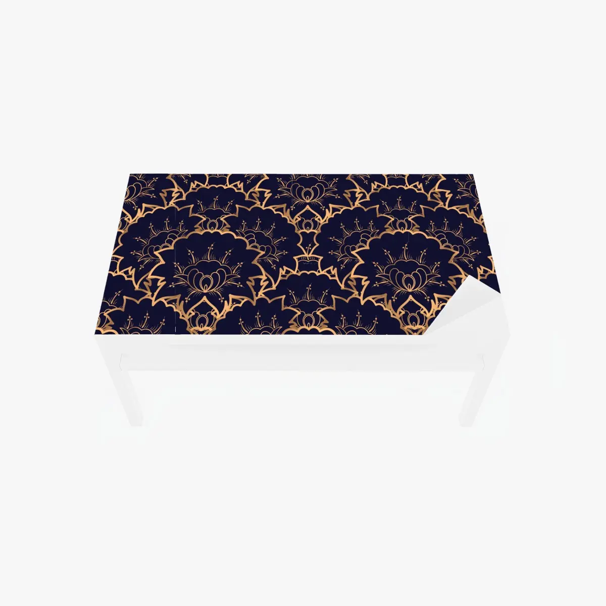 Table & desk veneer luxury gold floral pattern on navy ⁕ Wallissimo® Table & desk veneer luxury gold floral pattern on navy ⁕ Wallissimo®