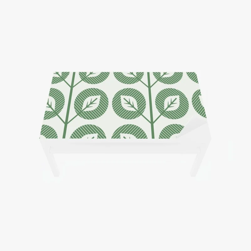 Table & desk veneer green geometric leaf pattern
