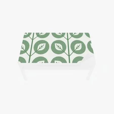 Table & desk veneer green geometric leaf pattern • Wallissimo®