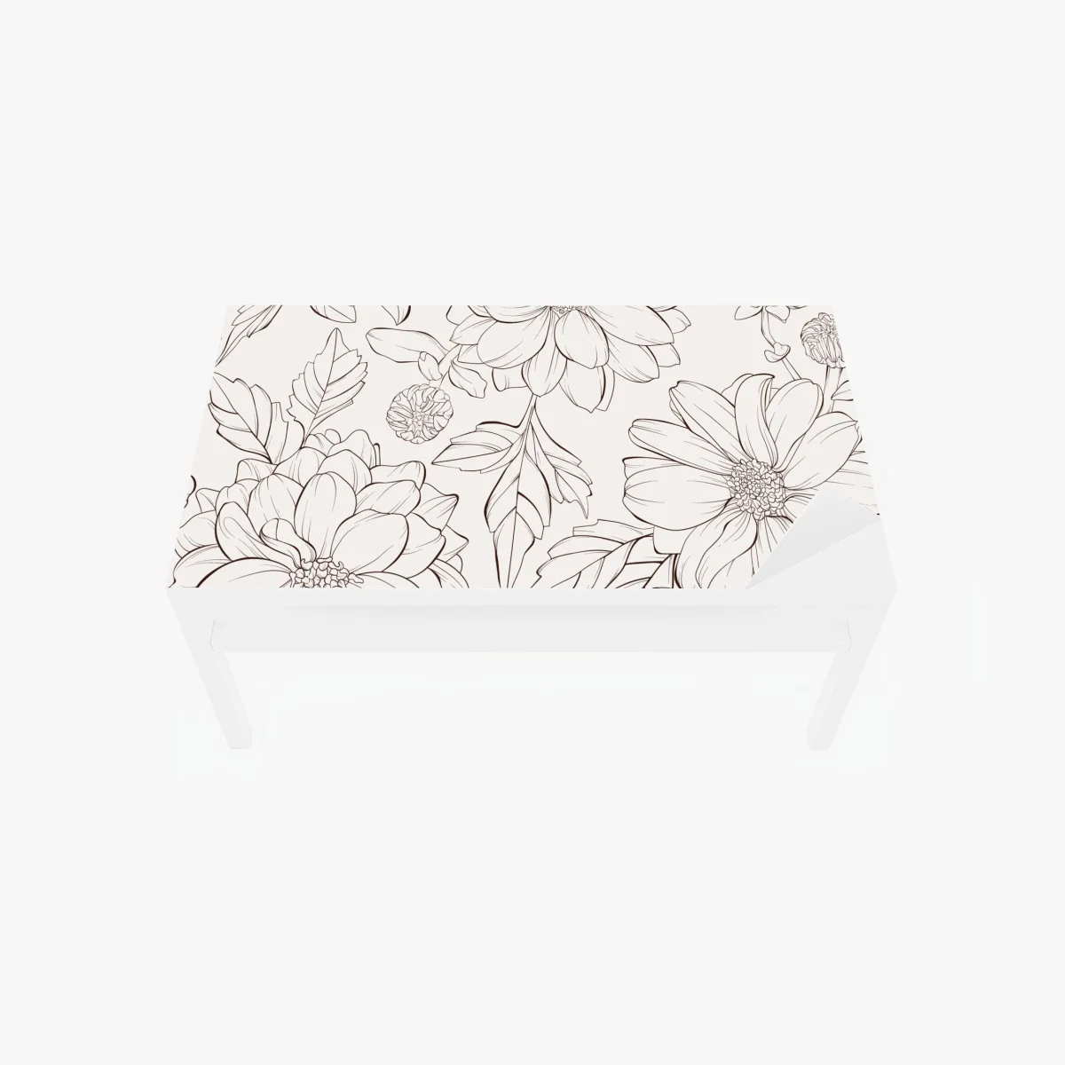 Table & desk veneer delicate botanical line florals • Wallissimo® Table & desk veneer delicate botanical line florals • Wallissimo®