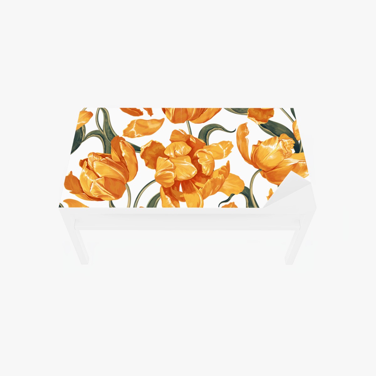 Table & desk veneer vibrant orange tulip pattern ⁕ Wallissimo® Table & desk veneer vibrant orange tulip pattern ⁕ Wallissimo®
