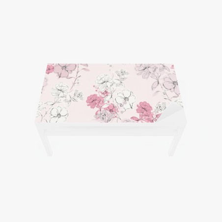 Table & desk veneer soft pink floral pattern • Wallissimo®