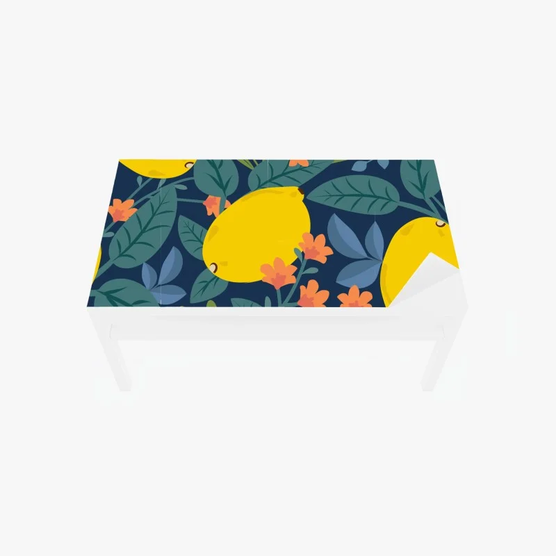 Table & desk veneer vibrant lemon botanical pattern
