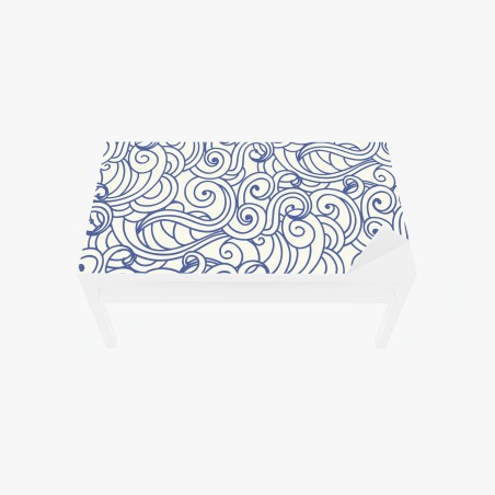 Table & desk veneer blue swirl seamless pattern • Wallissimo®