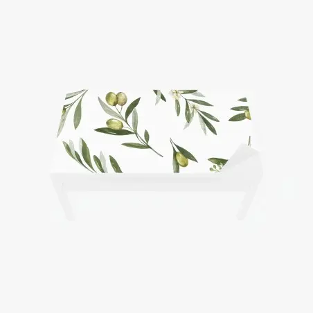 Table & desk veneer olive branch watercolor pattern • Wallissimo®
