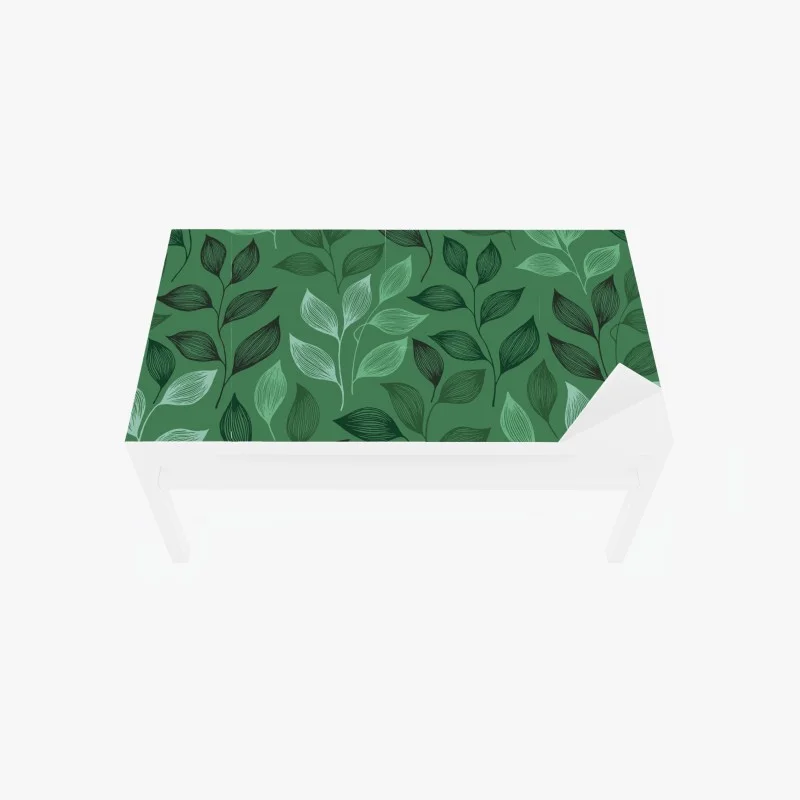 Table & desk veneer green botanical leaf pattern