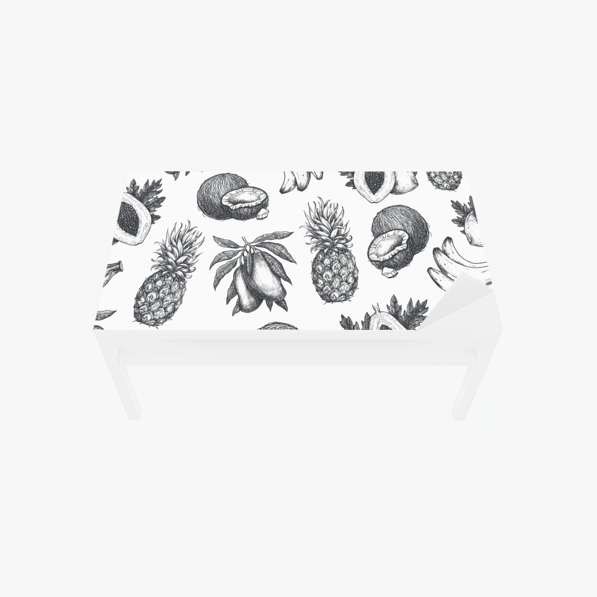 Table & desk veneer hand drawn tropical fruit pattern • Wallissimo® Table & desk veneer hand drawn tropical fruit pattern • Wallissimo®