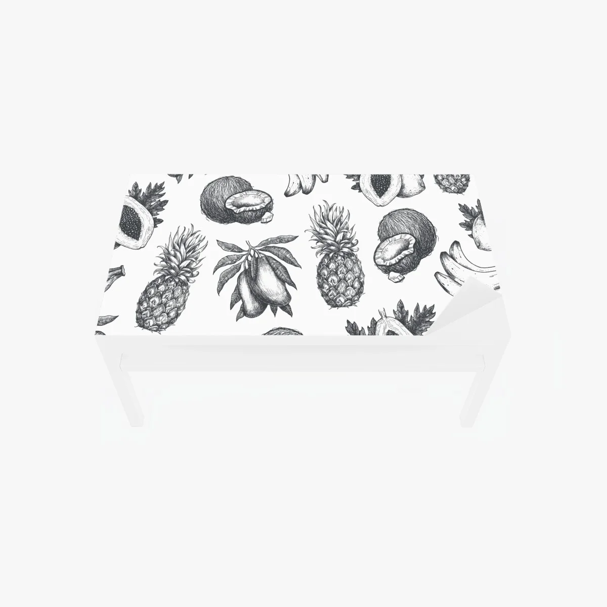 Table & desk veneer hand drawn tropical fruit pattern ⁕ Wallissimo® Table & desk veneer hand drawn tropical fruit pattern ⁕ Wallissimo®