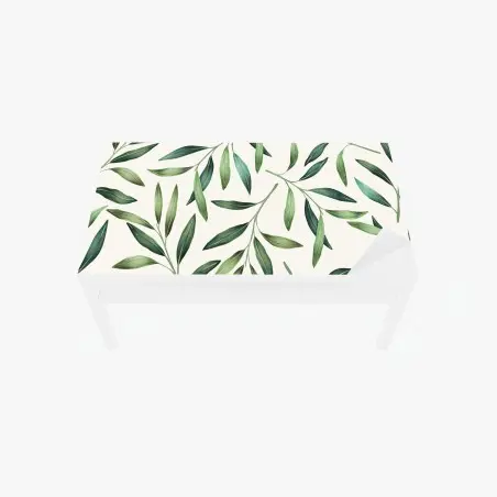 Table & desk veneer green watercolor foliage pattern • Wallissimo®