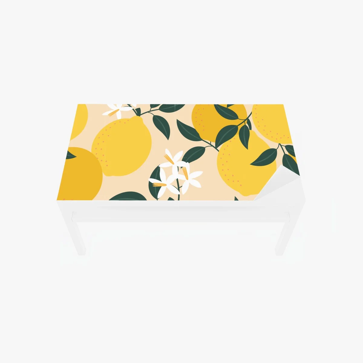 Table & desk veneer bright lemon botanical pattern • Wallissimo® Table & desk veneer bright lemon botanical pattern • Wallissimo®