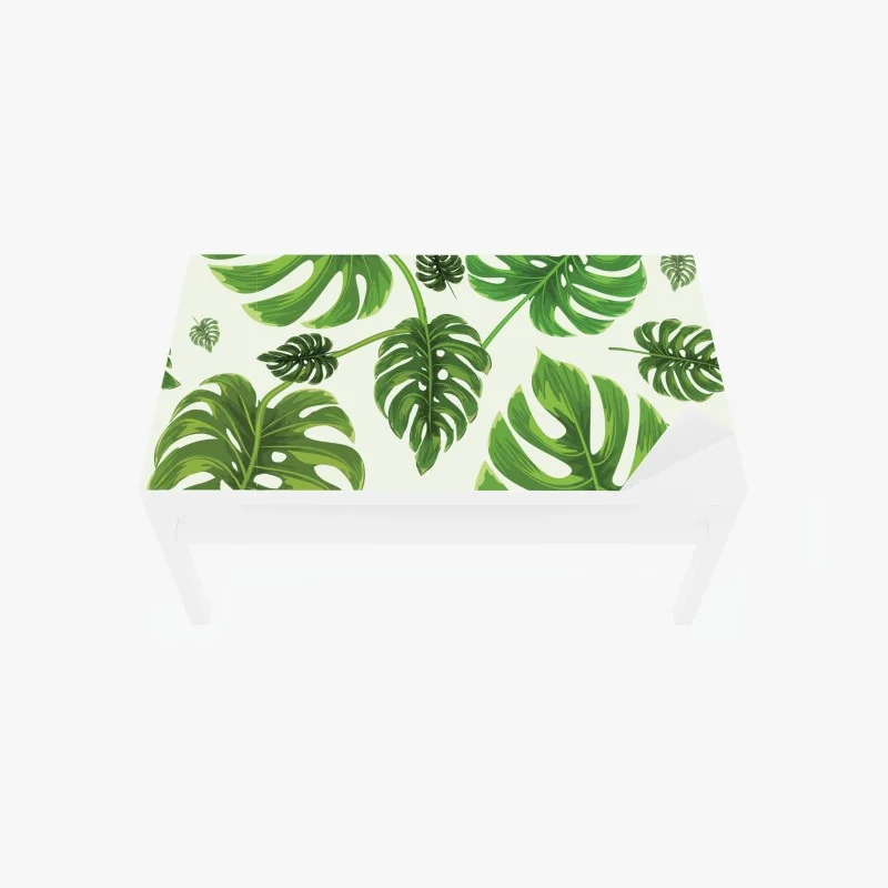Table & desk veneer tropical monstera leaf pattern