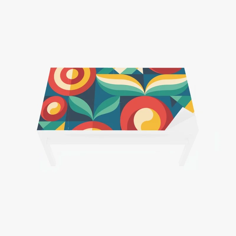 Table & desk veneer vibrant geometric floral pattern